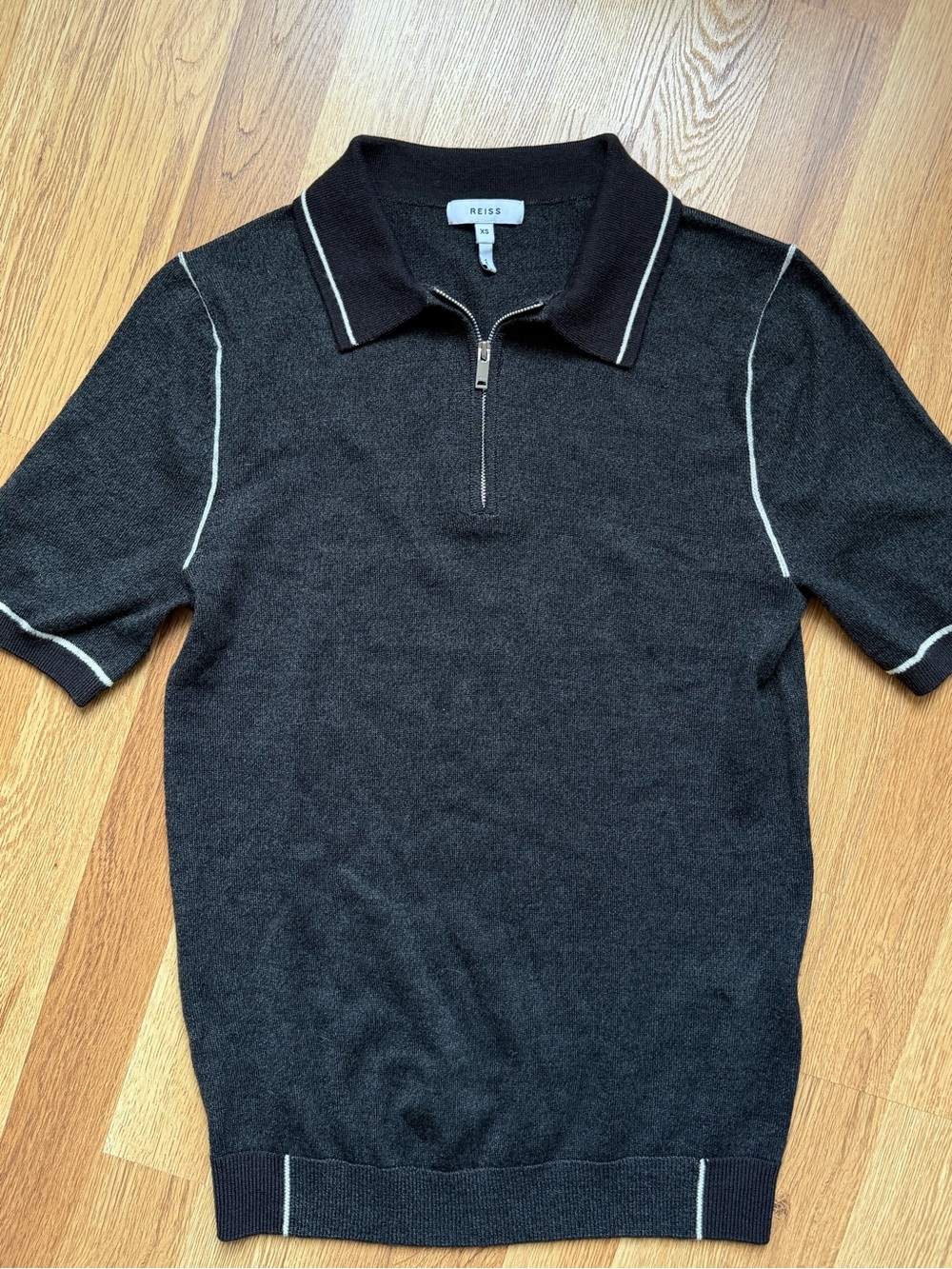 REISS dark grey quarter zip sweater size XS